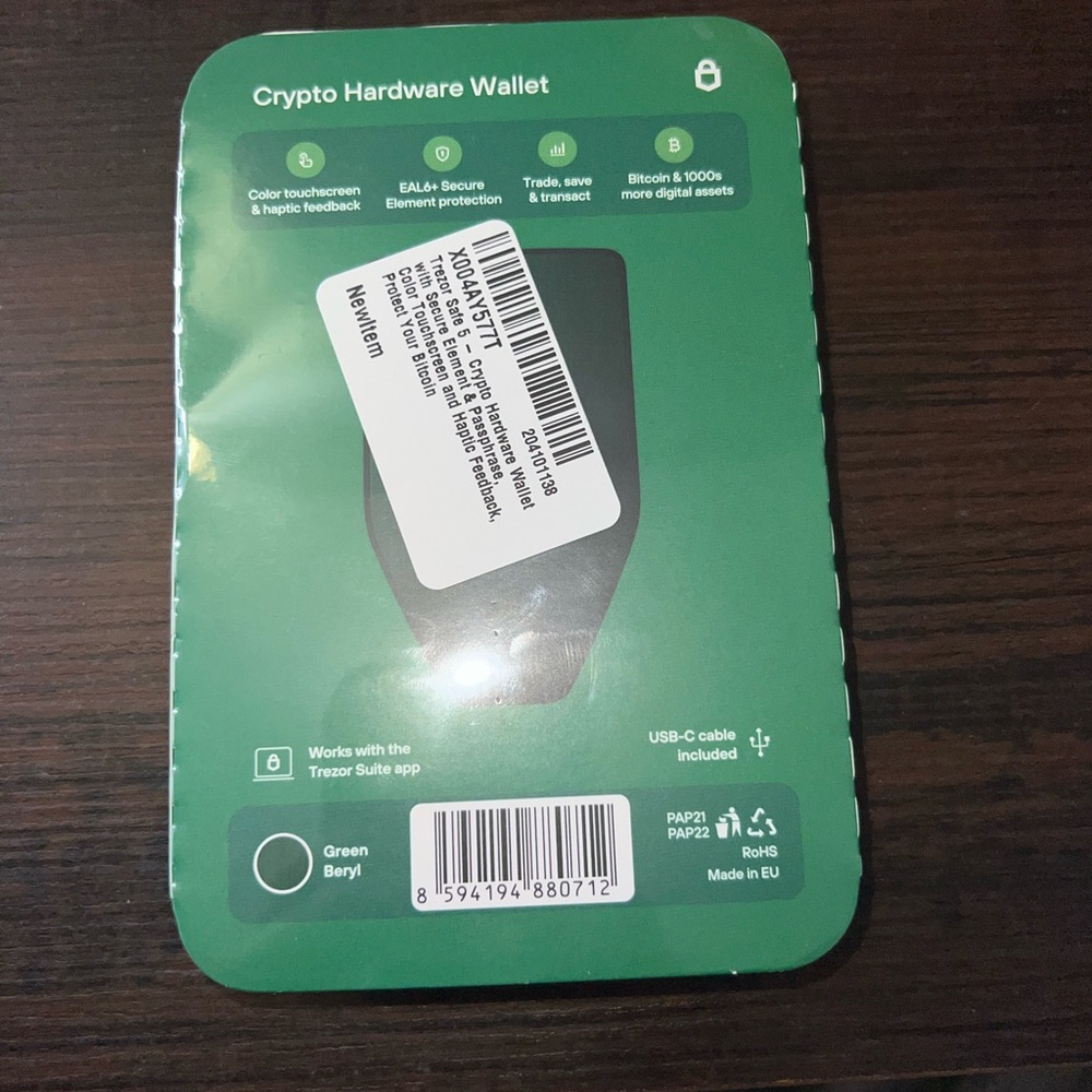 Black trezor crypto hardware wallet